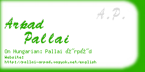 arpad pallai business card
